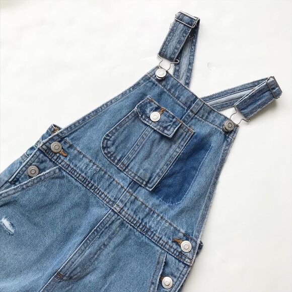 Zara NWT denim distressed overalls 7Y - Picture 2 of 6